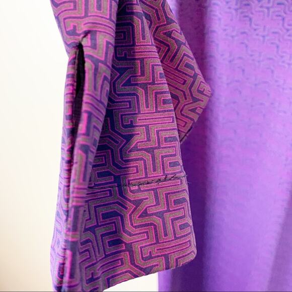 Ellie Kai Purple Geometric Dress Nylon Spandex Midi Size 4 - Picture 5 of 7